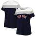 Women's Navy/Heather Gray Boston Red Sox Plus Size Colorblock T-Shirt