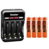 Kastar 4-Pack Battery and CMH4 Smart USB Charger Compatible with Panasonic KX-TG7645M KX-TG7731 KX-TG7732 KX-TG7732S KX-TG7733 KX-TG7734S KX-TG7736S KX-TG7741 KX-TG7741S KX-TG7742 KX-TG7743 KX-TG7745