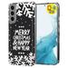 TalkingCase Slim Case Compatible for Samsung Galaxy S22 5G Glass Screen Protector Incl Merry Christmas Print Lightweight Flexible Soft USA