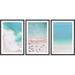 SIGNLEADER Aerial View Nautical Beach Ocean Wave View Nature - 3 Piece Floater Frame Painting Set on Canvas in White | Wayfair 8022272995268