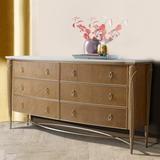 Michael Amini Villa Cherie 6 Drawer 74" W Double Dresser Wood in Brown | 38.25 H x 74 W x 19 D in | Wayfair N9008050-134