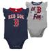 Girls Newborn & Infant Navy/Heather Gray Boston Red Sox Little Fan Two-Pack Bodysuit Set