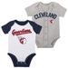 Newborn & Infant White/Heather Gray Cleveland Guardians Little Slugger Two-Pack Bodysuit Set