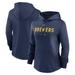 Women's Nike Navy Milwaukee Brewers Authentic Collection Pregame Performance Pullover Hoodie