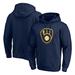 Men's Fanatics Branded Navy Milwaukee Brewers Official Team Logo Pullover Hoodie
