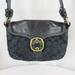 Coach Bags | Coach Soho Signature Black Leather And Cloth Buckle Flap Shoulder Handbag | Color: Black | Size: Os