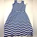 Lularoe Dresses | Lularoe Summer Nwt Blue White Striped Dress Size L | Color: Blue/White | Size: L