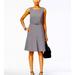 Nine West Dresses | Nine West Essential Belted Fit And Flare Dress | Color: Gray | Size: 10