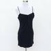 Urban Outfitters Dresses | Black Ribbed Mini Dress Ruffle Trim Spaghetti Strap Size Medium | Color: Black | Size: M