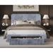 Wade Logan® Audeline Tufted Storage Panel Bed Upholstered/Polyester in Gray | 48.4 H x 79.5 W x 86.2 D in | Wayfair