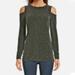 Michael Kors Tops | Michael Michael Kors Metallic Crew Neck Long Sleeve Cold Shoulder Top | Color: Black/Silver | Size: M