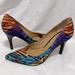 Nine West Shoes | Nine West Animal Print Fabric Pumps | Color: Blue/Orange | Size: 9.5n