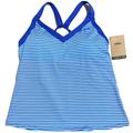 Nike Swim | Nike Women’s Striped Tankini Top Swimsuit Size M Blue & White V-Neck Padded Cups | Color: Blue/Tan/White | Size: M