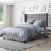 Red Barrel Studio® Alfreton Tufted Low Profile Panel Bed Upholstered/Polyester in Gray | 60 H x 71 W x 87 D in | Wayfair