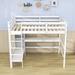 Harriet Bee Geovanni Full Size Loft Bed w/ Built-in-Desk & Storage Shelves in White | 67.5 H x 57 W x 79.5 D in | Wayfair