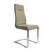 Orren Ellis Evalene Side Chair Faux Leather/Upholstered/Metal in Gray/Brown | 42 H x 17 W x 20 D in | Wayfair 442E0077123C461392DA0CDDAB13024F