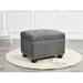Darby Home Co Gentryville 24" Wide Tufted Rectangle Storage Ottoman Linen in Gray/Brown | 18 H x 24 W x 17.75 D in | Wayfair