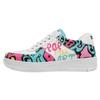 Sneaker DOGO "Dice Sneakers Pop The Art Damen Sneaker / Female", Damen, Gr. 39, Normalschaft, bunt (weiß), Lederimitat, Schuhe Sneaker low Schnürschuh Skaterschuh, Vegan