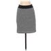 American Eagle Outfitters Casual Bodycon Skirt Knee Length: Gray Color Block Bottoms - Women's Size Small