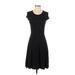 Lark & Ro Casual Dress - A-Line: Black Solid Dresses - Women's Size X-Small