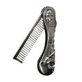Yucurem Beard Comb Portable Durable Hairdressing Styling Comb Men Accessories (Silver)