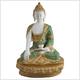 Erdender Buddha Messing weißgrün 33cm 4kg - Unikat