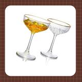 Eternal Night Premium Martini Margarita Glasses w/ 24K Gold Rim, Coupe Cocktail Glasses Set Of 2, Lead-Free Crystal Vintage Glassware For Martini | Wayfair