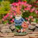 16 Inch Tall Spring Gnome Garden Statue with Mushrooms