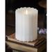 Symple Stuff Sutton Real Wax Flickering Flameless Battery Powered LED Pillar Candle Beeswax in White | 6 H x 4 W x 4 D in | Wayfair