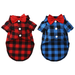 2 Pack Plaid Puppy Shirt - Cute Boy Dog Clothes And Bow Tie Combo Dog Outfit For Dogs Cats Birthday Party