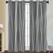 Skearow Thermal Insulated Blackout Curtain Grommet Room Darkening Curtain Floral Printed Window Treatments for Bedroom Living Room Gray Stripe 108*137CM