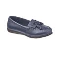 Blair Women's Dr. Max™ Leather Kiltie Tassel Loafers - Navy - 6.5 - Womens