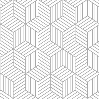 Peel And Stick Wallpaper by RoomMates in Striped Hexagon Grey