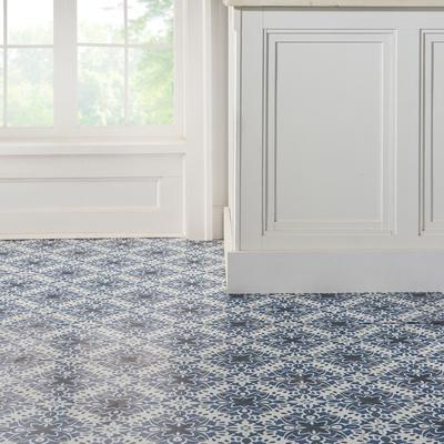 Set of 20 Peel-and-Stick Floor Tiles by RoomMates in Amalfi Blue