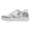 Sneaker DOGO "Dice Low-Top Sneaker Bon Voyage Damen Sneaker", Damen, Gr. 37, Normalschaft, weiß, Lederimitat, Schuhe, Handgefertigt