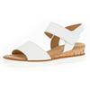 Sandalette GABOR "GENUA", Damen, Gr. 40, weiß, Leder, modisch, Schuhe, Sommerschuh, Sandale, Keilabsatz, mit Klettverschluss, Weite G, Topseller
