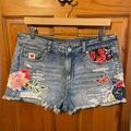 American Eagle Outfitters Shorts | Distressed Upcycled American Eagle Shorts | Color: Blue/Pink | Size: 10