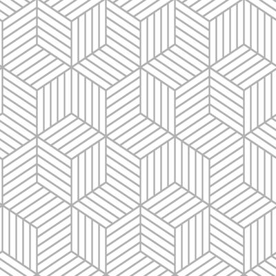 Peel And Stick Wallpaper by RoomMates in Striped Hexagon Grey