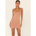 Free People Dresses | Free People Nwt Seamless Mini Slip Bodycon Dress Pullon Scoop Neck Chai Xs New | Color: Brown/Tan | Size: Xs