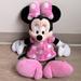 Disney Toys | Disney Minnie Mouse Stuffed Animal In Pink Polka Dot Dress | Color: Black/Pink | Size: Length: 19” Width: 7.5”