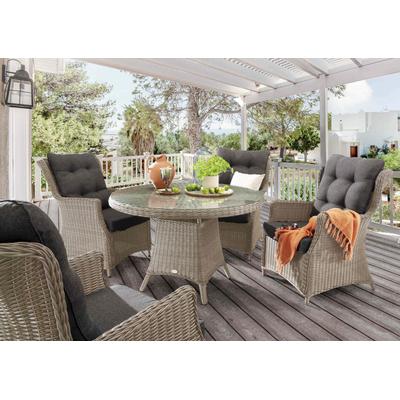 Garten-Essgruppe DESTINY "CASA LUNA", weiß (vintage weiß), Polyester, Sitzmöbel-Sets, Aluminium, Polyrattan Image
