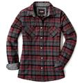 CQR Women's Plaid Flannel Shirt Long Sleeve, All-Cotton Soft Brushed Casual Button Down Shirts, Flannel Plaid Shirts Heritage Red, XXL