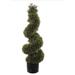 Primrue 35" Artificial Cedar Tree Spiral Topiary Indoor/Outdoor Pre-Potted UV Rated Silk/Plastic | 11 H x 36 W x 36 D in | Wayfair