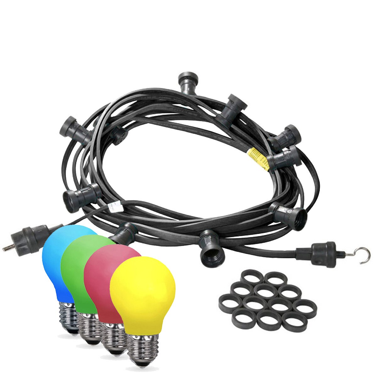 SATISFIRE Illu-/Partylichterkette 20m Außenlichterkette Germany 20 bunte LED Tropfenlampen Image