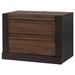 Loon Peak® Domilis 2 - Drawer Nightstand in Black Wood in Black/Brown | 19 H x 26 W x 16 D in | Wayfair 19048152F7694DB4979795372118AC24