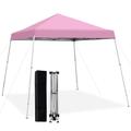 Costway 10 x 10 Feet Outdoor Instant Pop-up Canopy with Carrying Bag-Pink