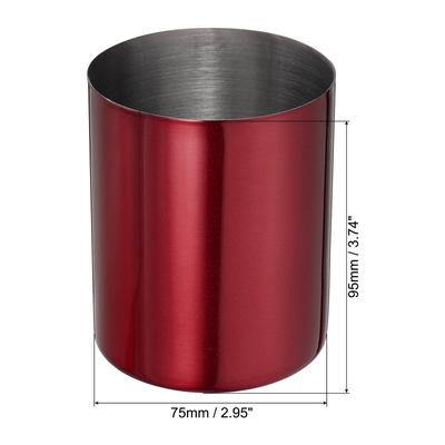 Pencil Holder Pen Holder for Desk Stainless Steel Pencil Holders Cup - Red