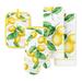 Martha Stewart Lots Of Lemons Modern Kitchen Towel, Oven Mitt & Potholder Set 4-Pack, White-Yellow