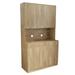 Wardrobe Kitchen Cabinet, with 6-Doors, 1-Open Shelves and 1-Drawer for Bedroom