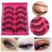 Mairbeon 5 Pairs/Set False Eyelash 3D Effect Extension Thick Handmade Stems Makeup Natural Thick Soft Lashes for Girl